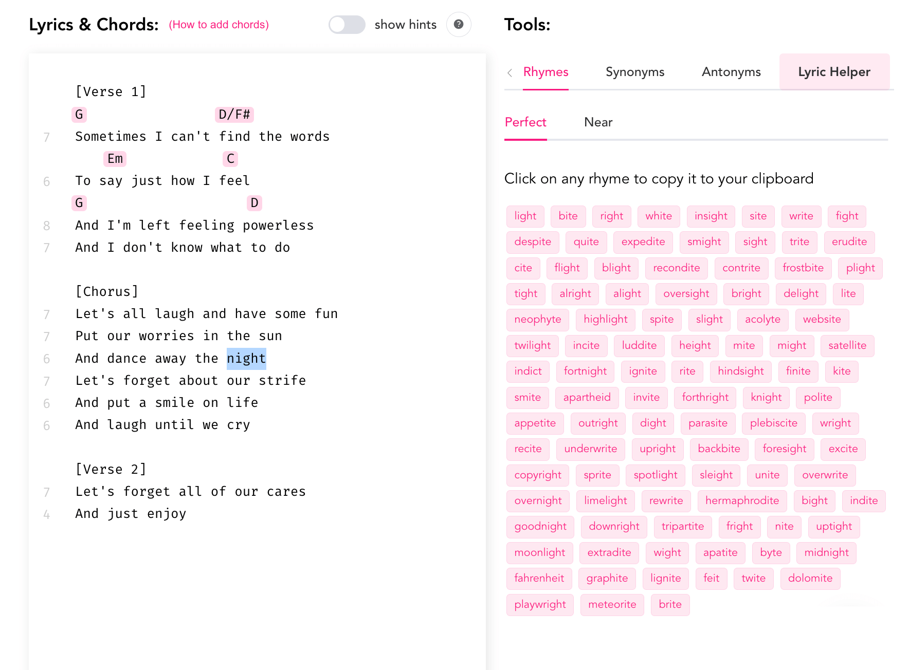 Streamline your writing with our Powerful lyric editor
